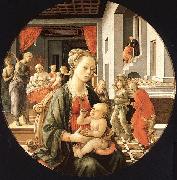 Fra Filippo Lippi Madonna and Child with Stories from the Life of St.Anne oil painting reproduction